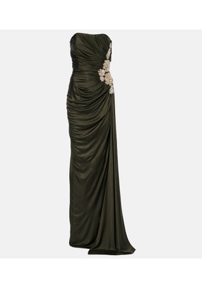 Costarellos Elettra embellished jersey gown