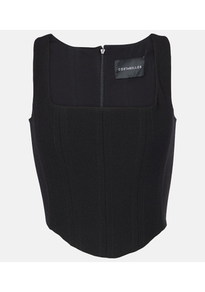 Costarellos Jovie wool crepe bustier