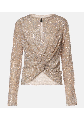 Costarellos Noa sequined cutout top