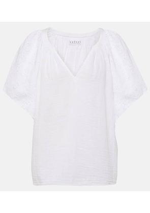 Velvet Tish embroidered cotton top