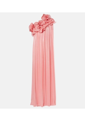 Costarellos Charmain plisse georgette gown