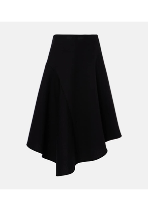 Plan C Pleated asymmetric midi skirt