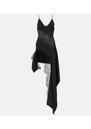 David Koma Asymmetric lace-trimmed minidress