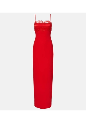 David Koma Lace-trimmed cady gown