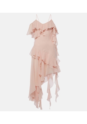 Blumarine Ruffled silk georgette minidress