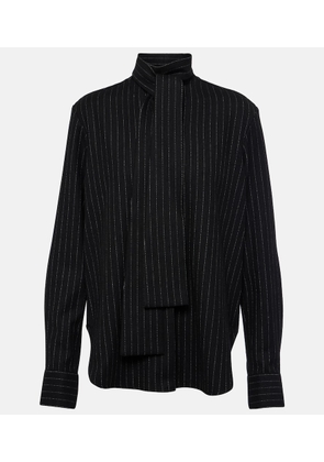 Alex Perry Pinstripe tie-neck shirt