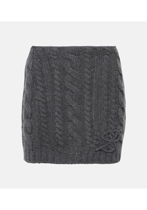 Blumarine Cable-knit wool and cashmere miniskirt