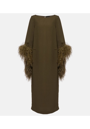 Taller Marmo Del Lago feather-trimmed midi dress