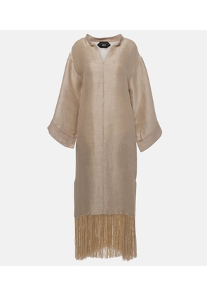 Taller Marmo Tigris fringed linen-blend shift dress