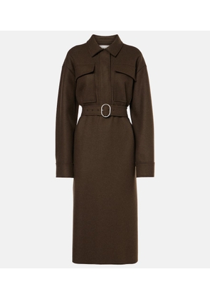 Jil Sander Belted wool-blend shirt dress