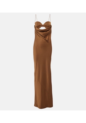 Alex Perry Cutout draped satin crepe gown