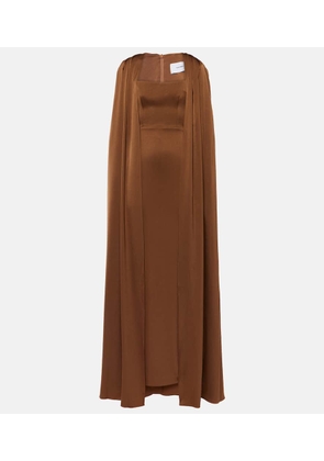 Alex Perry Caped satin gown