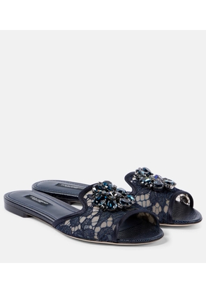 Dolce&Gabbana Bianca embellished lace flats