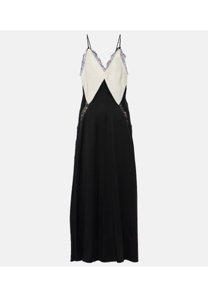 Victoria Beckham Lace-trimmed crepe satin slip dress