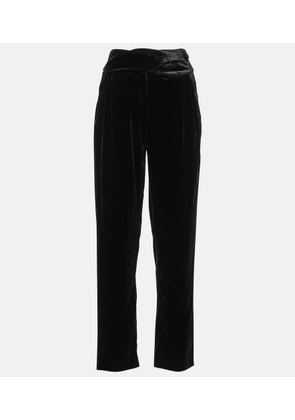 Blaze Milano Afterglow high-rise velvet slim pants