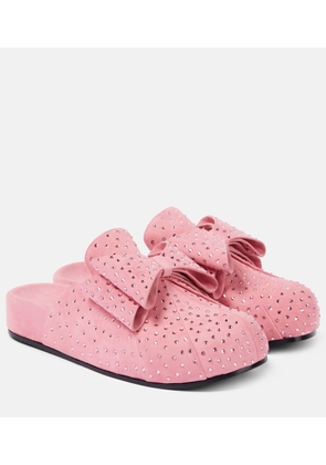 Mach & Mach Le Cadeau embellished suede clogs