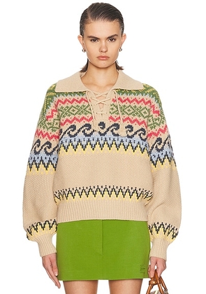 Polo Ralph Lauren Pullover Sweater in Tan Multi - Cream. Size L (also in XS, S, M).