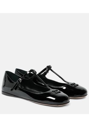Miu Miu Logo patent leather ballet flats