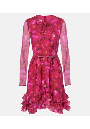 Giambattista Valli Rose Mania silk georgette minidress