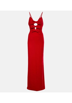 Alessandra Rich Bow-detail velvet gown