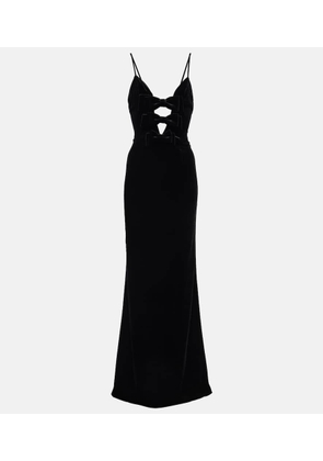 Alessandra Rich Bow-detail velvet gown