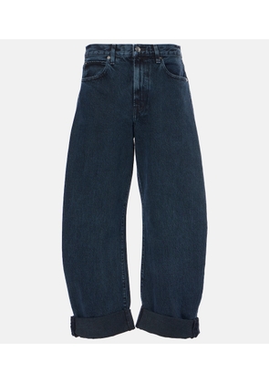 Frame Bubble high-rise barrel-leg jeans