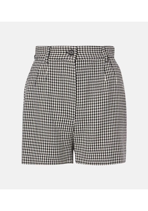 Dolce&Gabbana Houndstooth high-rise wool-blend shorts