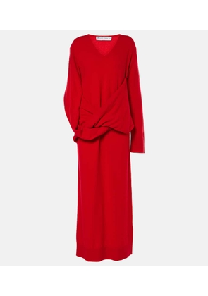 JW Anderson Draped asymmetric wool-blend dress