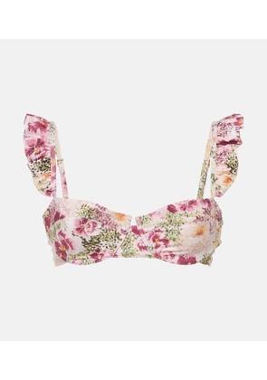 Agua by Agua Bendita Kiwi ruffled floral bikini top