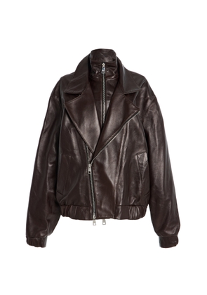 Brandon Maxwell The Emmett Leather Motorcycle Jacket - Moda Operandi