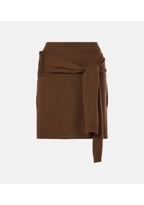 Lemaire Trompe l'oil wool-blend miniskirt