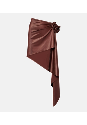 Magda Butrym Floral-applique satin miniskirt