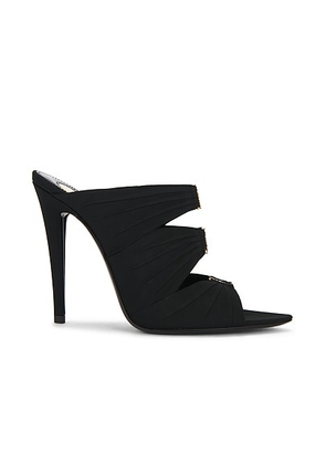 Saint Laurent Emilie Mule Sandal in Nero  Crystal  & Light B - Black. Size 36 (also in 36.5, 37, 38, 38.5, 39.5, 40, 41).