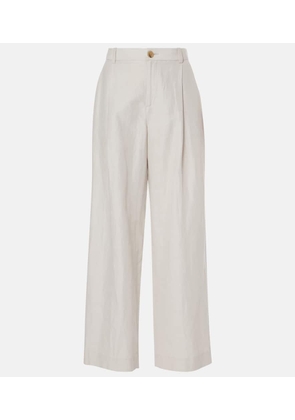 Vince High-rise cotton-blend wide-leg pants
