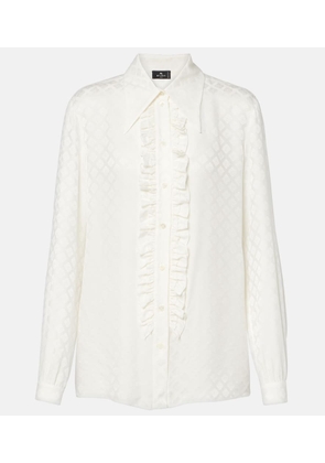 Etro Printed silk-blend satin blouse