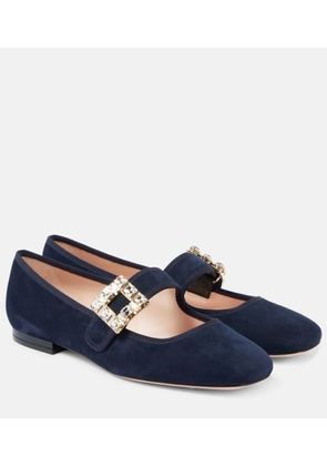 Roger Vivier Tres Vivier suede Mary Jane flats