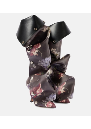 Y/Project Snap 100 floral leather knee-high boots