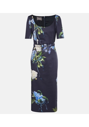 Monique Lhuillier Floral poplin midi dress