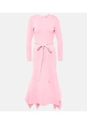 Monique Lhuillier Belted knitted midi dress