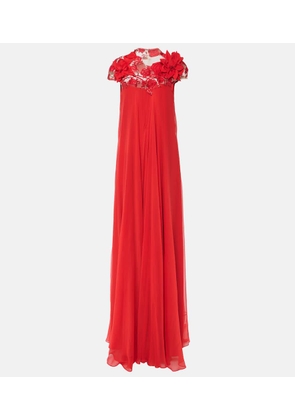 Monique Lhuillier Trapeze embroidered gown