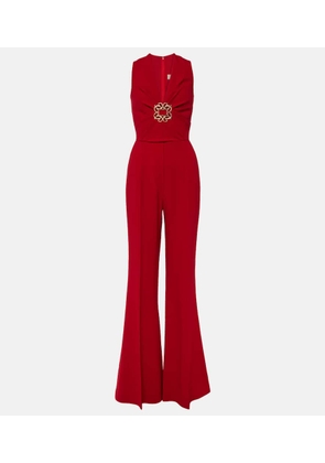 Elie Saab Gathered embellished cady jumpsuit