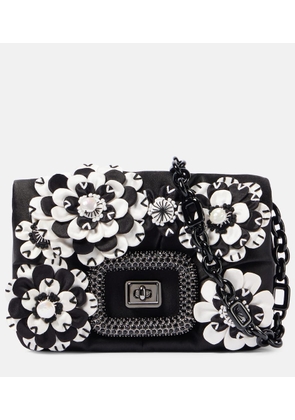 Roger Vivier Viv' Choc floral-applique satin crossbody bag