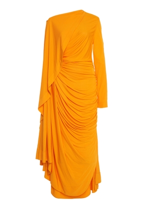 Bottega Veneta Asymmetric Draped Jersey Midi Dress - Moda Operandi