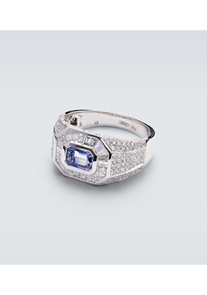Shay Jewelry 18kt white gold ring with sapphire and diamonds