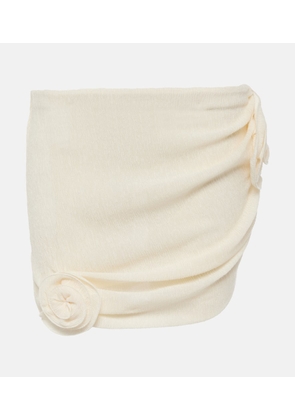 Magda Butrym Floral-applique crepe miniskirt