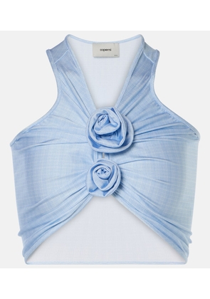 Coperni Floral-applique crop top