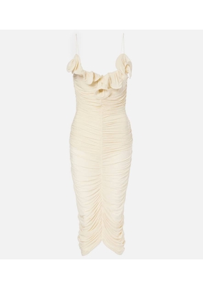 Magda Butrym Semi-sheer ruched jersey midi dress