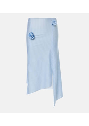 Coperni Floral-applique asymmetric midi skirt