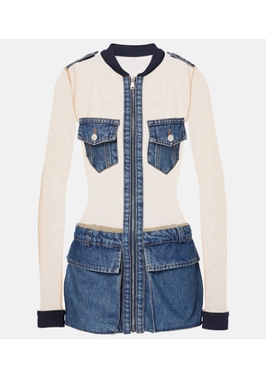 Coperni Illusion tulle and denim minidress