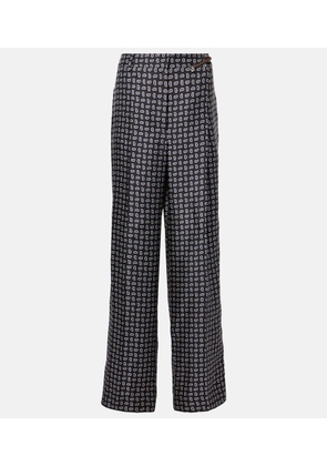 Prada Paisley silk twill straight pants